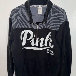 PINK Victoria's Secret Black and Gray Zebra Sweatshirt